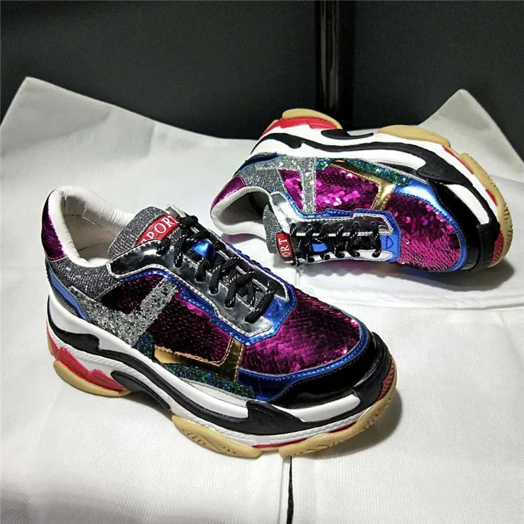 Ginnastica Scarpe Appartamenti Casual Pic Della Misto Cozy Primavera Superficiale Up Sneakers Chic Autunno as Piattaforma Pic Di As Colore Bling Lace Donna Design Da UdHqAwF