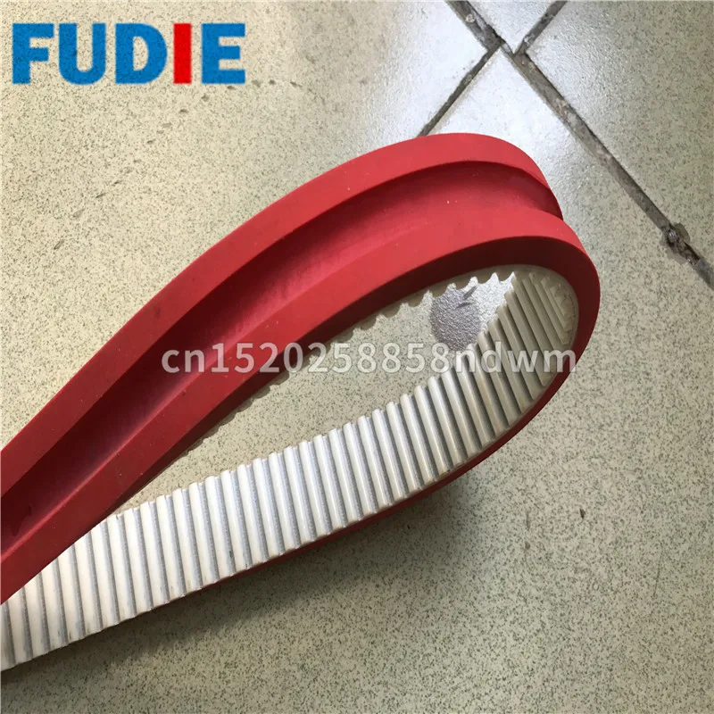 

Food machinery industrial rubber conveyor belt.Timing belt with Red rubber