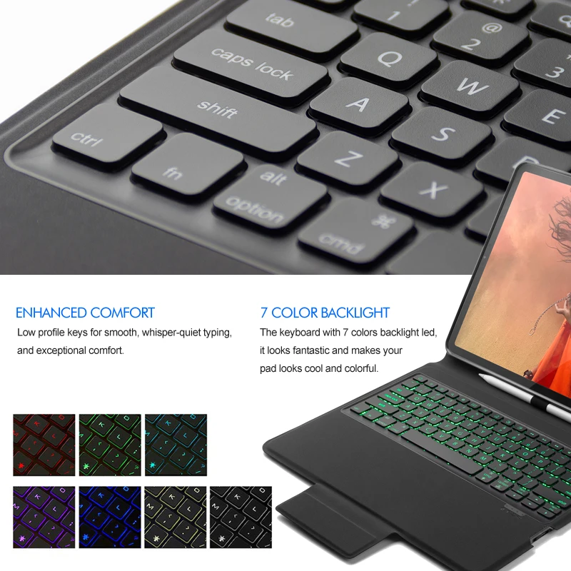 Чехол для клавиатуры с Bluetooth 5 1 iPad pro 12 9 дюйма 2018 беспроводная клавиатура Все в
