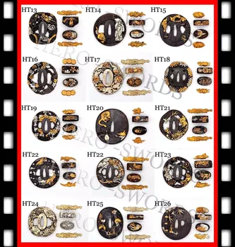 

26 Difference Pattern Design Japan Samurai Sword Katana Copper Fitting-TSUBA+FUCHI+KASHIRA+MENUKI