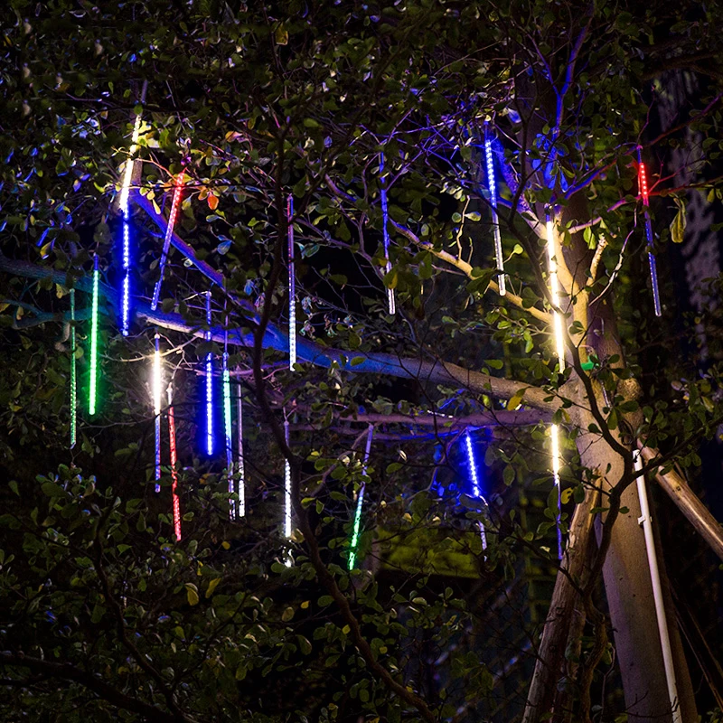 

New Year 20CM 30CM 50CM Outdoor Meteor Shower Rain 8 Tubes LED String Lights For Christmas Wedding Party Home Garden Decoration