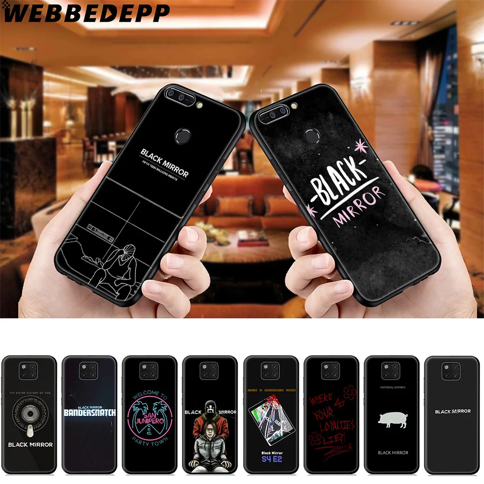 WEBBEDEPP черный зеркальный ТВ-шоу мягкий чехол для Huawei Mate Honor 20 6A 7A 7C 7X 8 9 9X 10 View Lite Pro 30 |