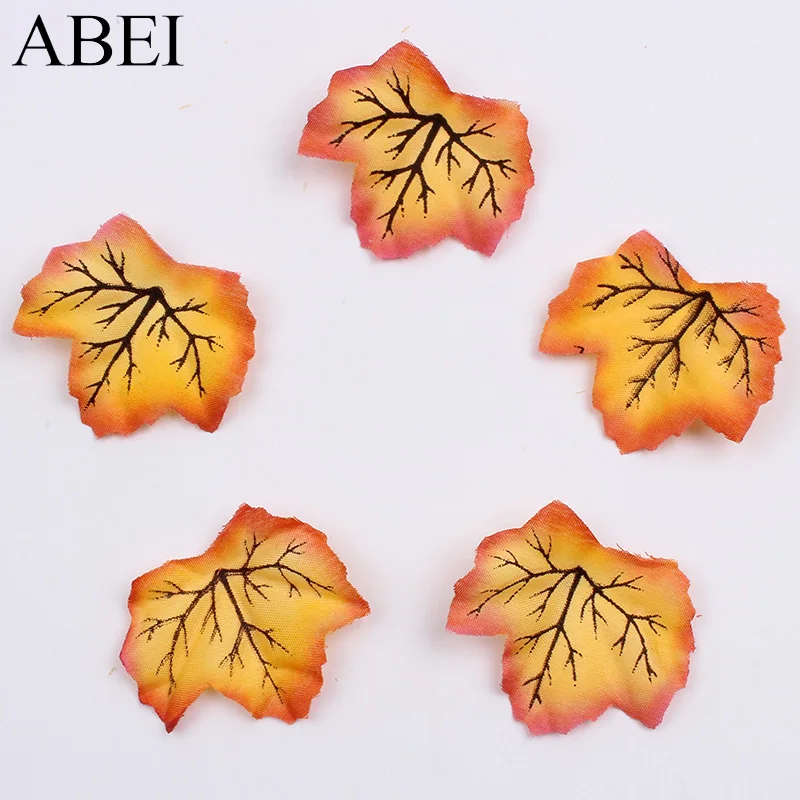 

100pcs/lot Artificial Silk Fabric Leaf For Wedding Christmas Home Garden Decoration Fake Leaves DIY Flower Arrangement