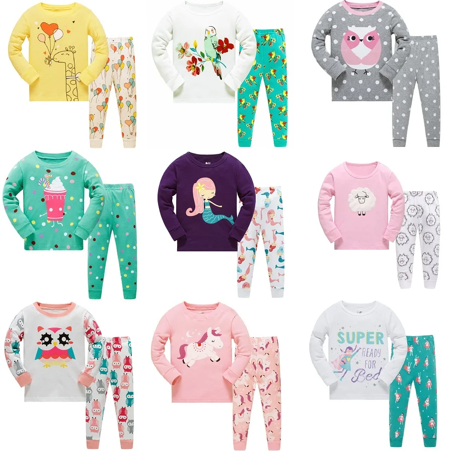  2019 girlys nightwear girls family christmas pajamas cartoon kids pajama setschildren sleepwear tod