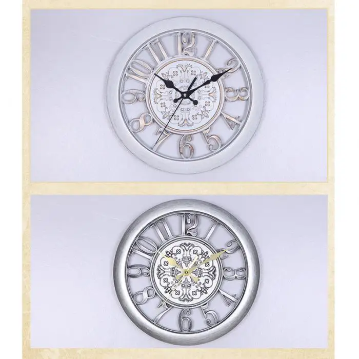 3D круговой Ретро Винтаж римские полые большие настенные часы украшения дома комнаты TB распродажа