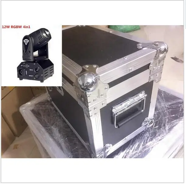 

4pcs/lot with flight case 12W moving head DMX512 light beam Lights LED spot Lighting DJ Show Disco Laser Light RGBW 4in1 led