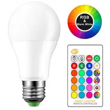 E27 светодиодная rgb-лампа лампа AC110V 220 V 5 W 10 W 15 W управляемый прожектор волшебное праздничное rgbw RGB светодиодный лампы+ ИК-пульт дистанционного управления Управление 16 видов цветов
