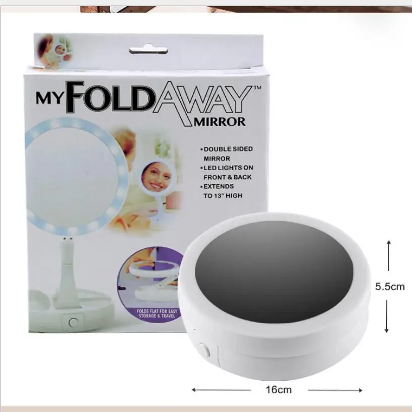 

LED Portable Lighted Makeup Mirror Vanity Compact 10X Magnifying Glasses Hand Mirror USB 2019 Dropship
