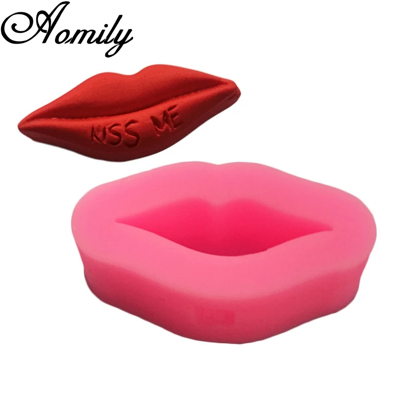 Aomily 3D Kiss Lips помадка силиконовая форма DIY свеча инструмент для поделок из сахара
