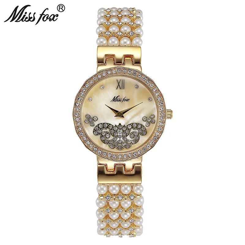 

Miss Fox Butterfly Pearl Watch Fashion Brand Nature Pearl Small Cheap Womens Watches Gift For Girl Uhr Relogio Feminino Dourado