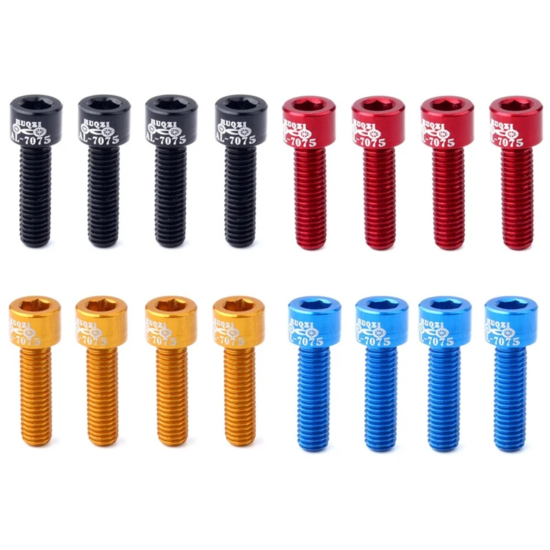 

4pcs/set Bicycle Handlebar Stem Screw M5x17mm Aluminum Alloy Bolt Fixed Gear