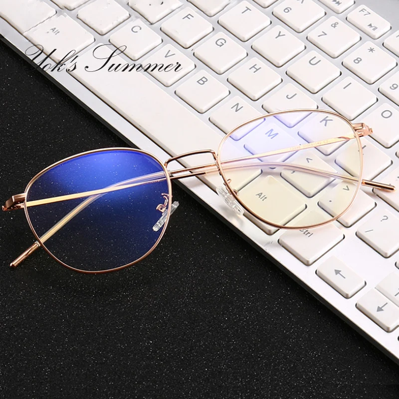 

YOK'S 2019 Polygon Anti Blue Ray Optical Prescription Glasses Frame Ultralight Metal computer Radiation Protection Eyewear U1220