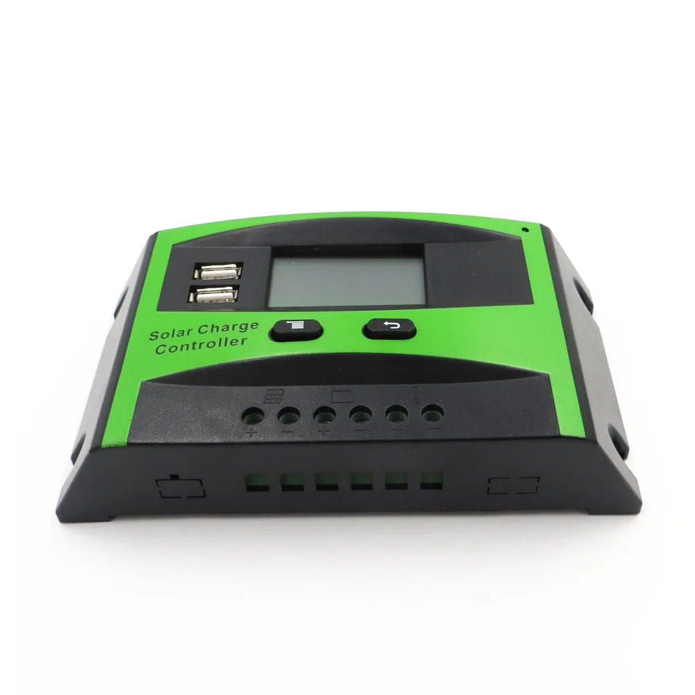 

40A 50A 60A 12V 24V Solar Charger Controller Two USB Port PWM Solar cell panel battery Regulators LCD Display