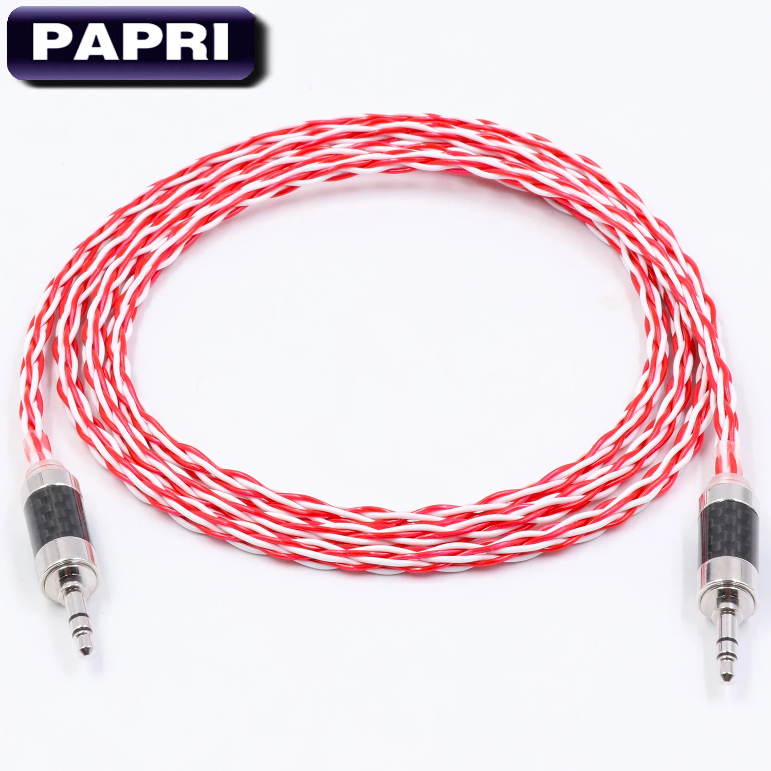 PAPRI AUX Headphone Cable PVC 6N OCC Silver Plated DIY Audio Cable HiFi Upgraded Wires Male To Male For Amplifier