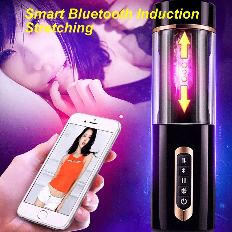 New Arrival Full Intelligent Bluetooth Sensing Telescopic Male Masturbator Real Voice Interactive Sex Machine Adult Sex Toys Men