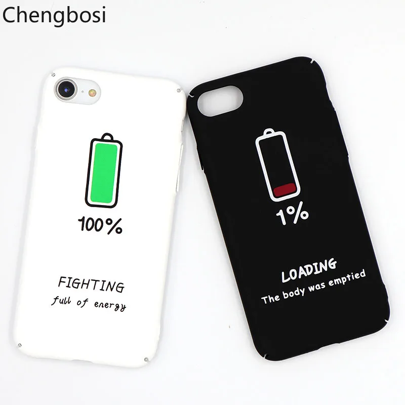 

Funny Icon Battery Fighting Case for IPhone 8 8Plus 7 7Plus Cover Plastic Matte Rubber Case for IPhone 6 6S Plus X XS MAX XR