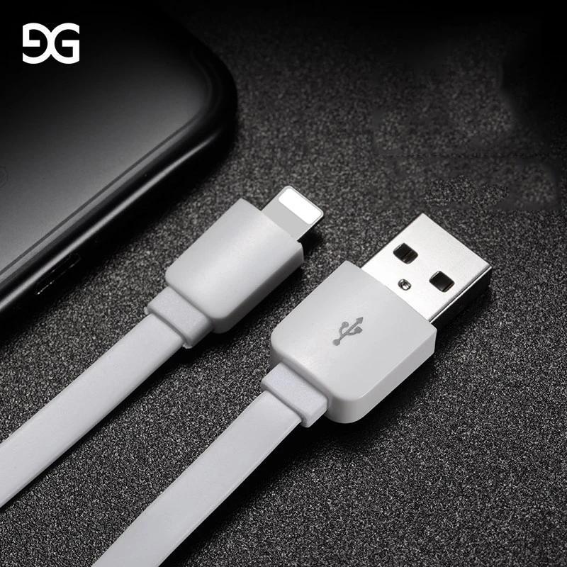 GUSGU Cable USB para el Cable del iPhone, cable Micro usb tipo c sincronización de datos plana 2A carga rápida cables de teléfono móvil usb Microusb usb C