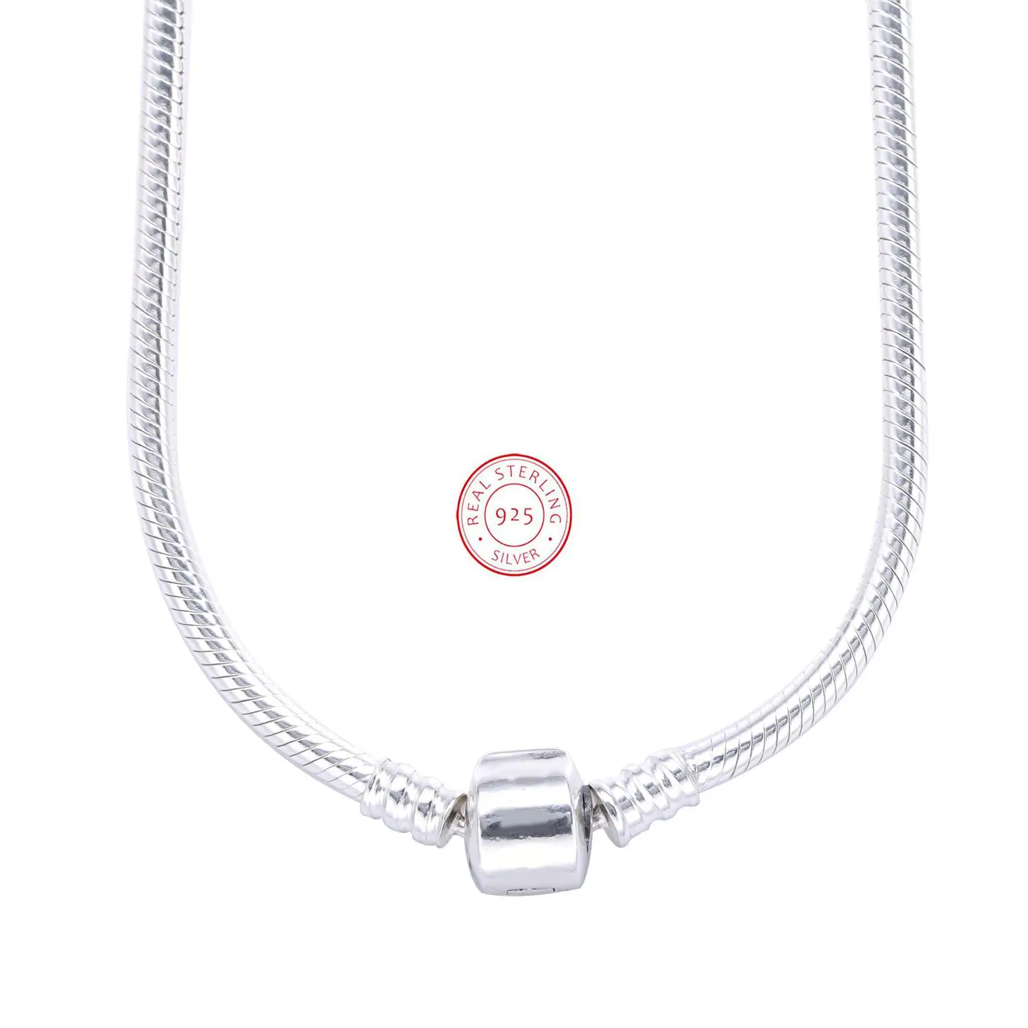 

Authentic 925 Sterling Silver Pandora Necklace Lobster Barrel Clasp Necklace For Women Wedding Party Gift Fit Lady Jewelry