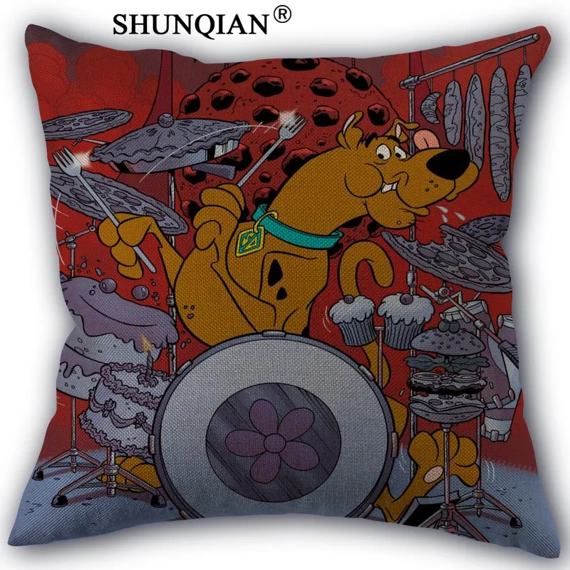 

scooby doo Pillowcase Cotton Linen Square Zippered Pillow Cover Unique Design Customize Your Picture 45x45cm one side