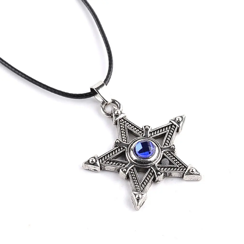 Новый модный Black Rock Shooter пентаграмма горный хрусталь кулон цепочки и ожерелья для
