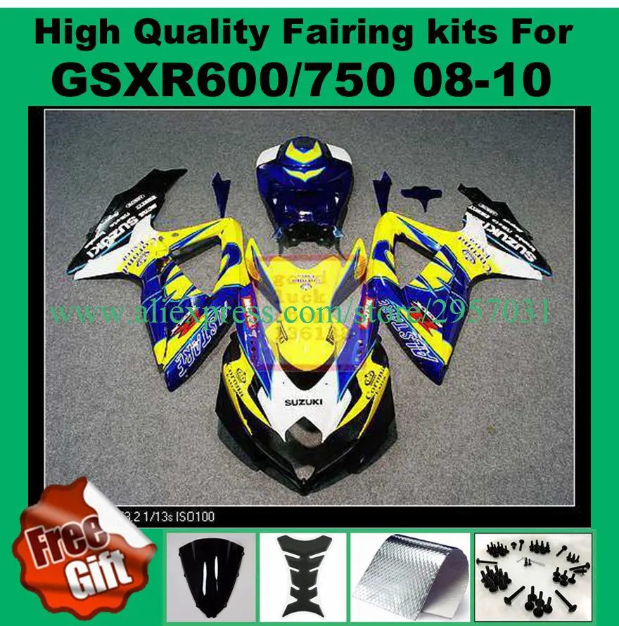 100 para GSXR600 GSXR750, 2008, 2009, 2010, SUZUKI K8, K9, GSXR, 600