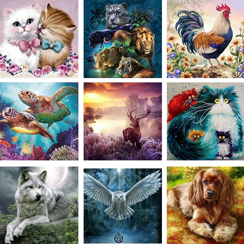 

DIY 5D Diamond Painting Mosaic Cartoon Pet Animals Handmade Diamond Cross stitch Set Diamond Embroidery