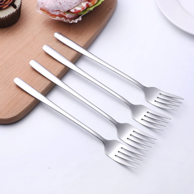 4pcs 8'' Korean Fork and Spoon set Creative 304 Stainless Steel Tableware Coffee Dessert Cake Tea Ice Cream Fork Spoons Xma Gift