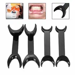 4 шт. черный набор инструментов для стоматологии маленький большой T-Форма Интраоральная Чик губ Втягивающее открывалка двойной головкой