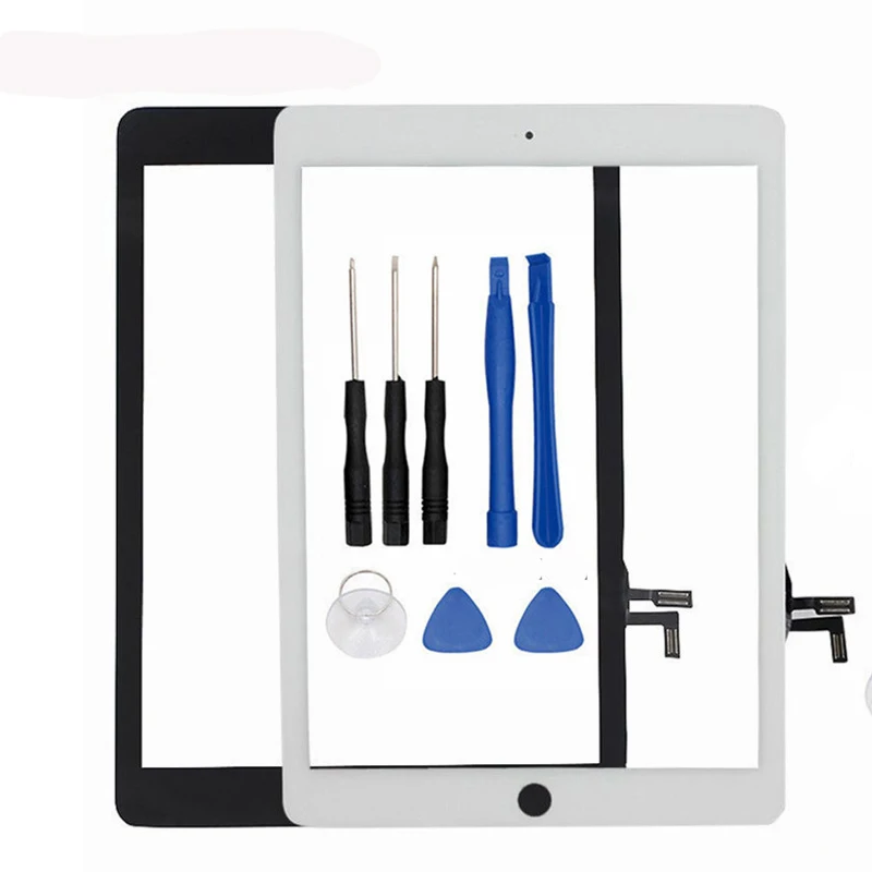 Замена для iPad Air touch Экран Сенсорный экран Стекло Digitizer Ремонт для iPad 5 Tablet Сенсорная панель + кнопка HOME FLEX кабель
