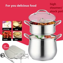 Double Boilers Steamer steamer pots 2 layer stainless steel thickening stew pot stock pot multifunction inox cooking pot
