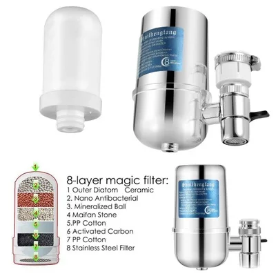 

8 Layer Water Filter for Household Kitchen Activated Carbon Tap Faucet Water Filter Purifier For Drinking filtro