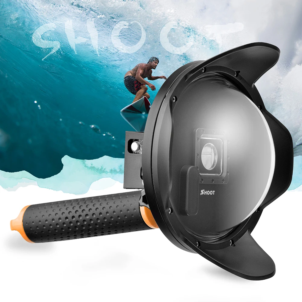 SOONSUN Dome Port For GoPro Hero 13/12/11/10/9 Black, 147 Feet Underwater Water Dome Lens With Waterproof Housing Case, Floating Hand Grip, Trigger