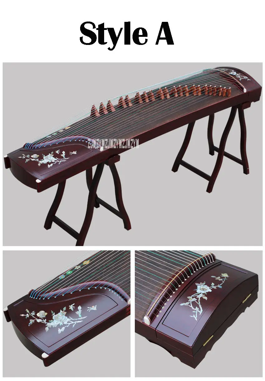 Guzheng Инструмент из цельного дерева ручная резьба профессиональная производительность guzheng с полным набором роскошных аксессуаров XSb001