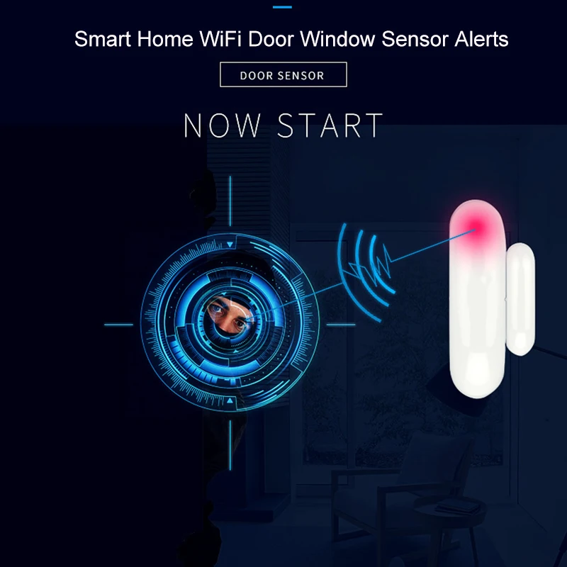 WiFi датчик окна двери Tuya smart App уведомления оповещения умный дом датчик безопасности Система сигнализации Противоугонная работа Alexa Google