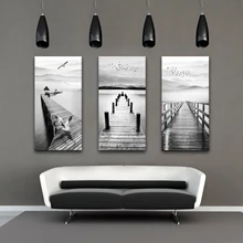 

Drop Shipping Canvas Paintings Wall Art Canvas Prints Modular White and Black Landscape Wall Pictures with Frame for Living Room