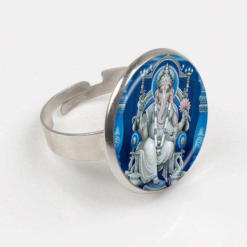 Кольцо с колокольчиком Бог удачи кольцо goganesh Ganesha Будда духовная медитация для