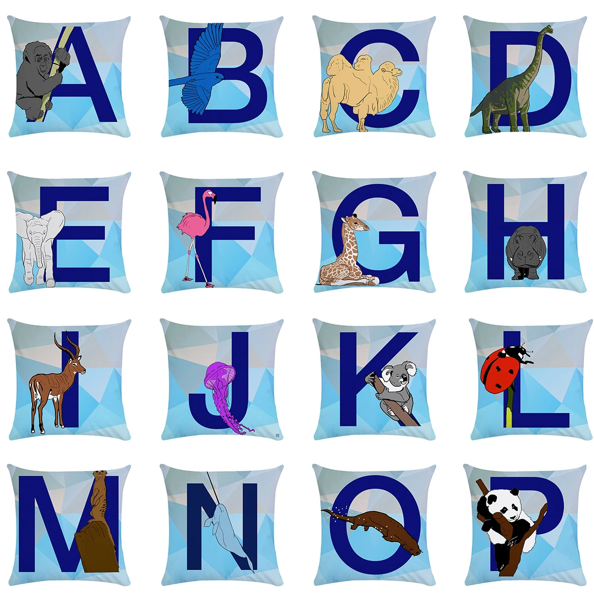 45*45 см Животное мультфильм 26 английская подушка с буквами чехол подходит для