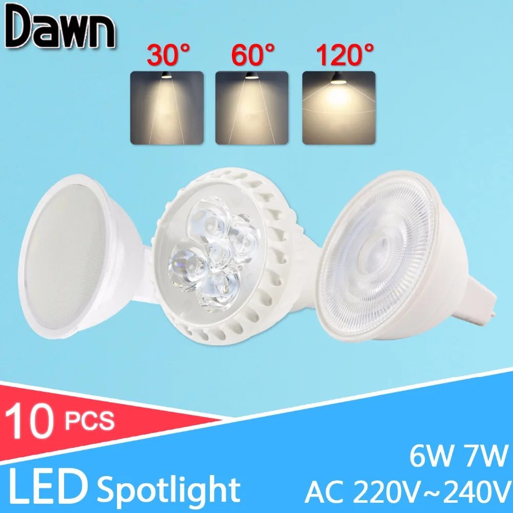 

10pcs/lot LED Bulb dimmable 7W 6W 220V 240V GU10 MR16 GU5.3 Bombillas LED Lamp Spotlight Lampara E27 E14 Spot Lighting for home