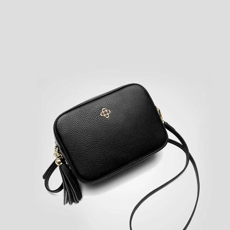 AOEO Ladies Crossbody Bag Luxury Handbags Women Shoulder Bags Designer Genuine Leather Big Calfskin Messenger Bag Female Girls