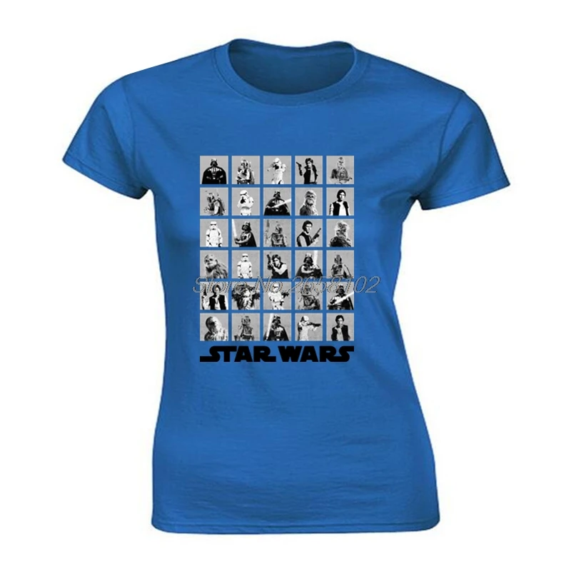 Звездные войны команда футболка Женская Летняя мода крутая Девушка топы тройники США Marvel Комикс женская футболка супер герой Группа Футболка Harajuku - Цвет: blue