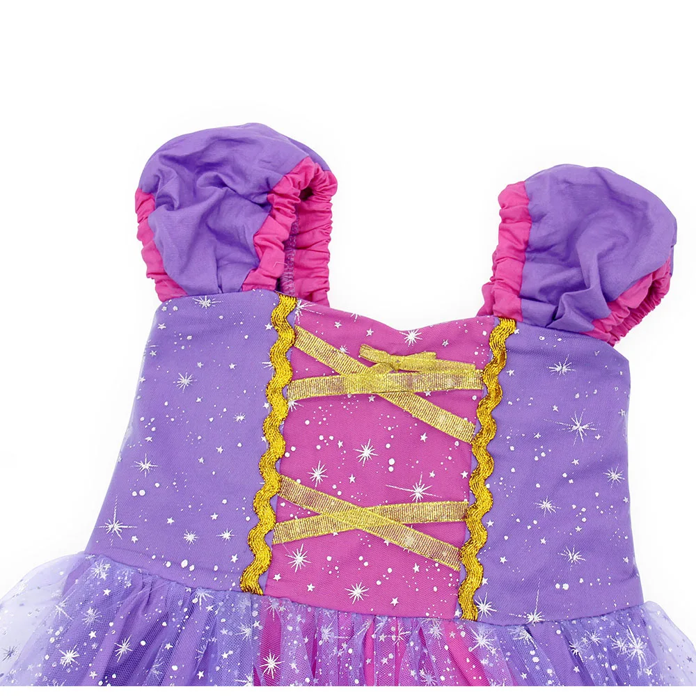 Платье принцессы Рапунцель для маленьких девочек; карнавальный костюм на день рождения; кружевное рождественское бальное платье на Хэллоуин; детское платье-пачка; одежда