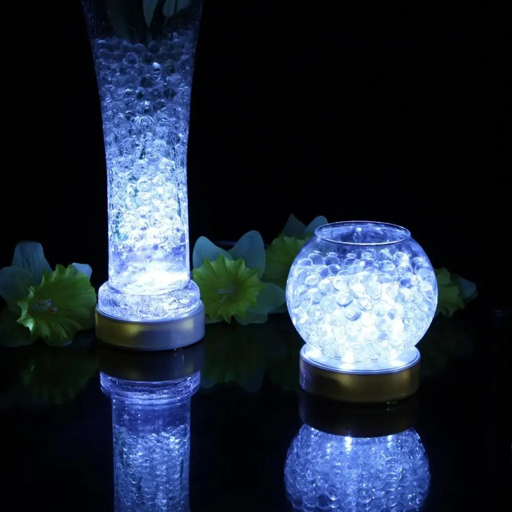 

1 piece/lot Round LED White Warm White Color, Glass Vase Base Light, Centerpiece & Ice Sculpture