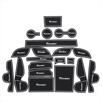 

For 2015 2016 Hyundai Tucson Gate Slot Pad Non-slip Cup Mat Anti Slip Door Groove Mat Sticker Interior Car Styling Accessories