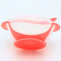 Детская посуда детская обучающая тарелка с чашей набор, включая ложку вилка PP температура зондирования чашка для кормления малыша ложка