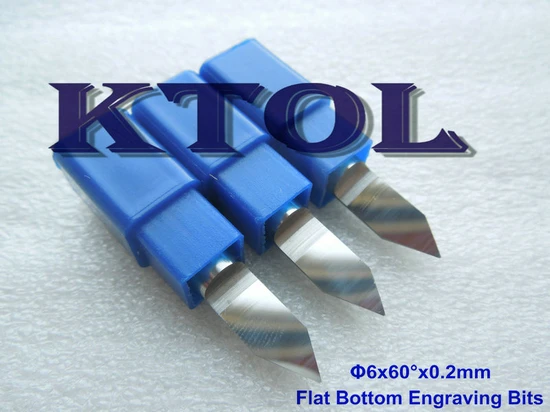 

60 Degree 6*0.2mm Flat Bottom Tungsten Carbide CNC Router Bits Set for Wood Milling Cutter CNC Engraving/Carving/Milling Machine