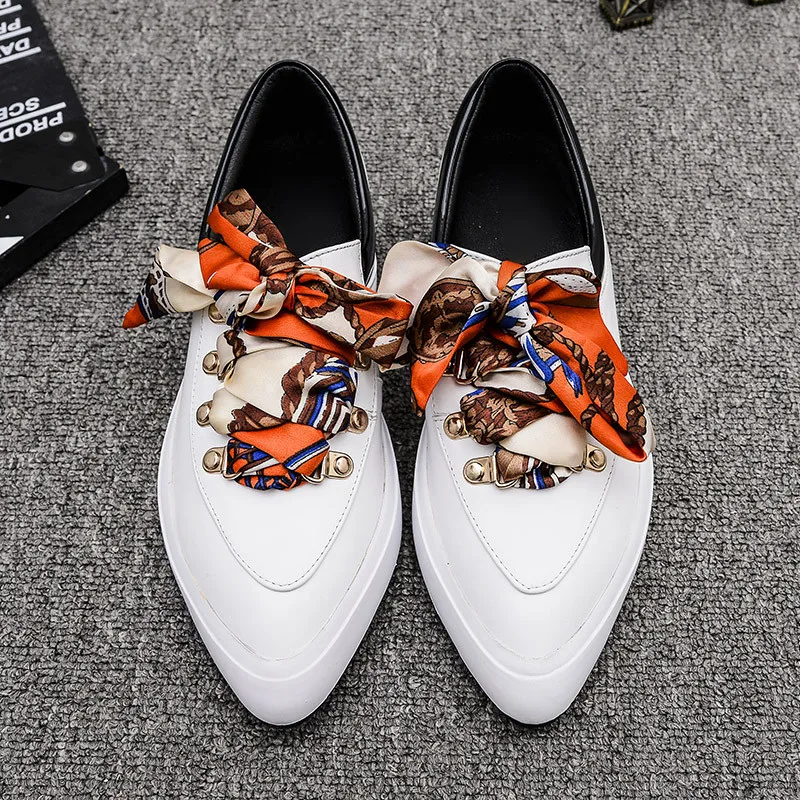 

Luxury Brands Genuine Leather Shoes Woman Spring Autumn Fashion Lace-up Ladies Shoes Pointed Wedge Casual Flats Women Shoes
