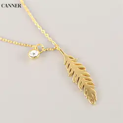 Canner перо золотая цепочка, ожерелье, колье кристалл кулон ожерелье s для женщин эффектное ожерелье ювелирные изделия 2019