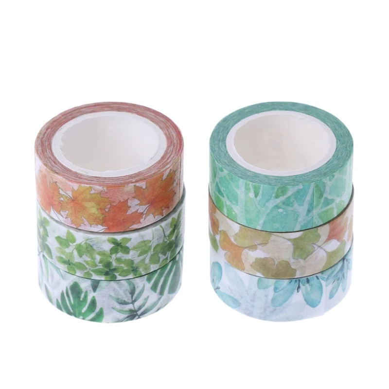 15mmx7m Masking Tape Leaves Plants Adhesive Washi Tape DIY Decorative
