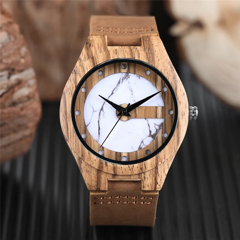 Мужские часы Vogue с буквой C Форма свежий зеленый шик белый мрамор циферблат часы мужские часы бамбуковые деревянные Спортивные кварцевые наручные часы
