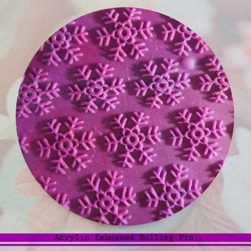 

Discount 2019 Cupcake Decoration Non-stick Acrylic Decorative Rolling Pin with Snow Patterns